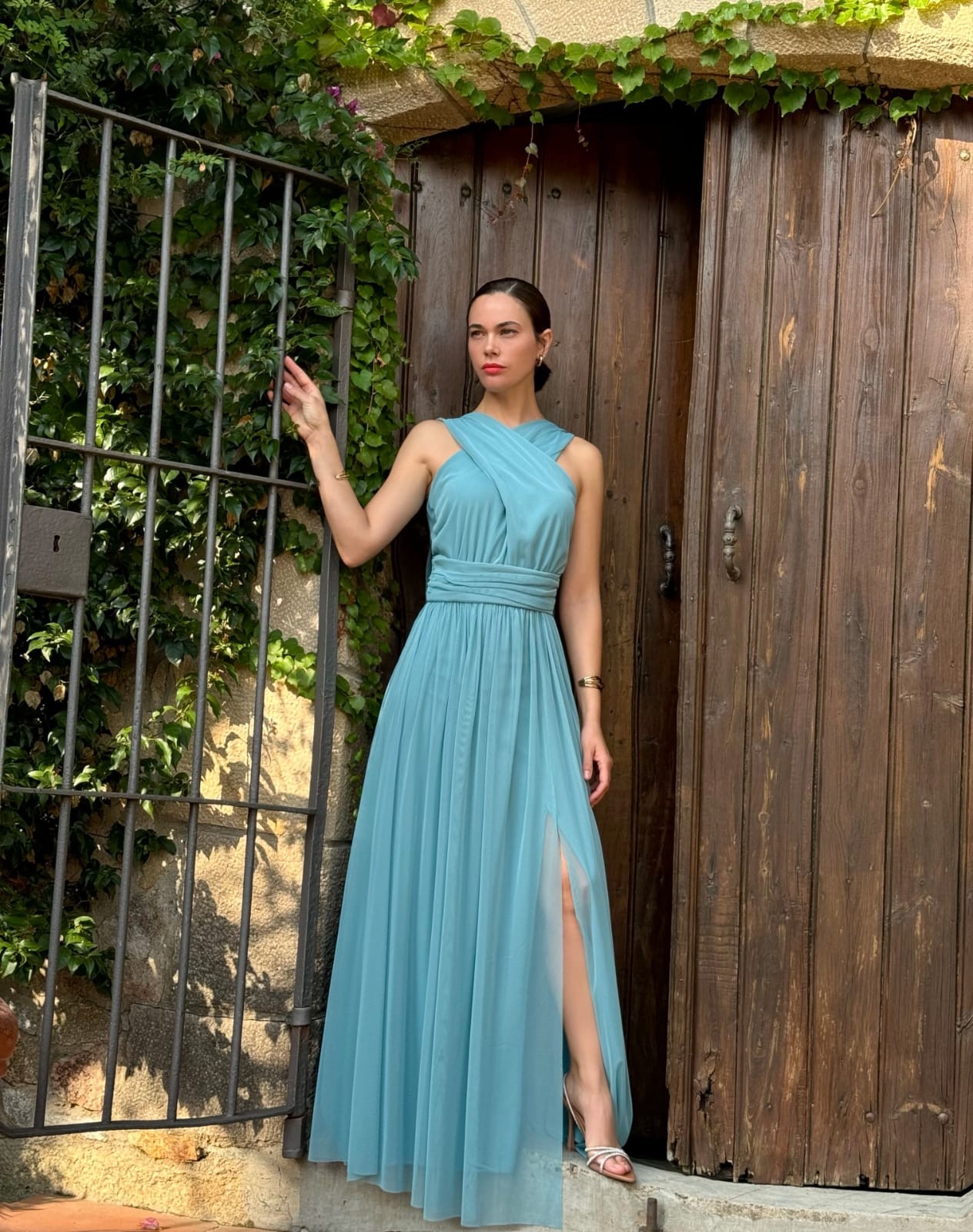VESTIDO DE TUL LARGO ROSA CLARITO TULL