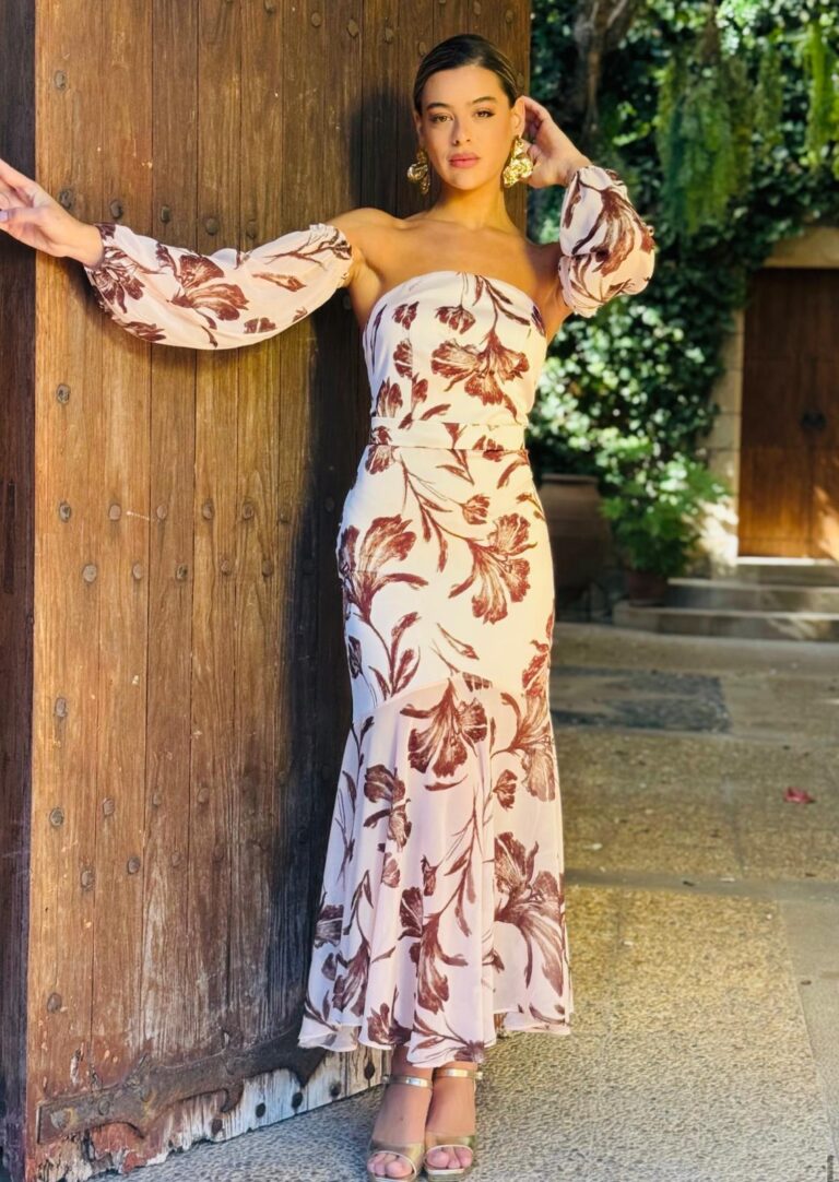 VESTIDO COMBINADO GASA ESTAMPADO