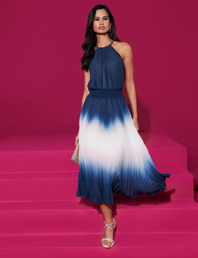 robe-longue-plissee-multicolore-femme-vue1-32536311058050900